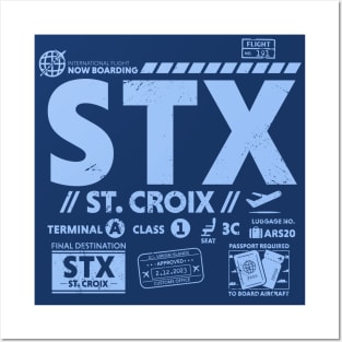 Vintage St. Croix STX Airport Code Travel Day Retro Travel Tag USVI Posters and Art